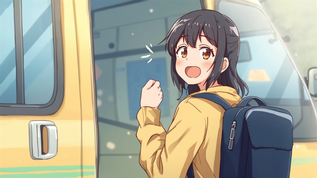 軽バンの前で配達員の女性がスマホの売上画面を見てガッツポーズしているイラスト